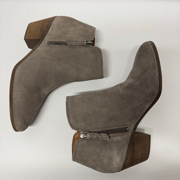 Frye Womens Judith Double Zip Suede Leather Ankle Bootie Taupe Gray Size 9.5M - Picture 2 of 11